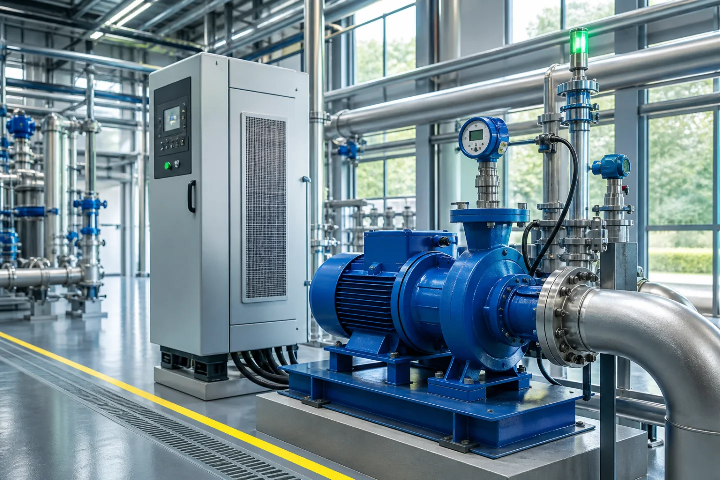 Frekans konvertörlü enerji verimli endüstriyel pompa sistemi